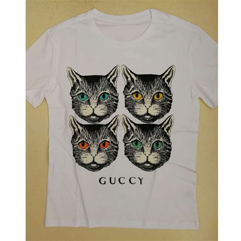 gucci black cat t shirt price in india|Gucci feline necklace.